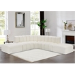Bowery Hill Contemporary Cream Vegan Leather Modular Sectional