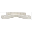 Bowery Hill Contemporary Cream Vegan Leather Modular Sectional