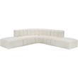 Bowery Hill Contemporary Cream Vegan Leather Modular Sectional