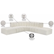 Bowery Hill Contemporary Cream Vegan Leather Modular Sectional