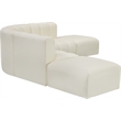 Bowery Hill Contemporary Cream Vegan Leather Modular Sectional