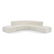 Bowery Hill Contemporary Cream Vegan Leather Modular Sectional