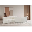 Bowery Hill Contemporary Cream Vegan Leather Modular Sectional