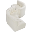 Bowery Hill Contemporary Cream Vegan Leather Modular Sectional