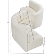 Bowery Hill Contemporary Cream Vegan Leather Modular Sectional
