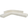 Bowery Hill Contemporary Cream Vegan Leather Modular Sectional
