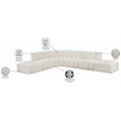 Bowery Hill Contemporary Cream Vegan Leather Modular Sectional