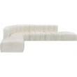 Bowery Hill Contemporary Cream Vegan Leather Modular Sectional