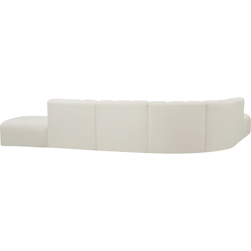 Bowery Hill Contemporary Cream Vegan Leather Modular Sectional