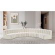 Bowery Hill Contemporary Cream Vegan Leather Modular Sectional