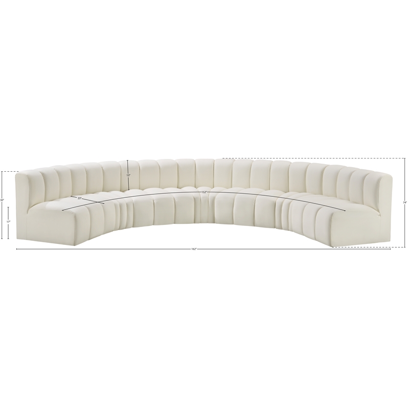 Bowery Hill Contemporary Cream Vegan Leather Modular Sectional