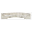 Bowery Hill Contemporary Cream Vegan Leather Modular Sectional