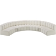 Bowery Hill Contemporary Cream Vegan Leather Modular Sectional