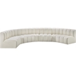 Bowery Hill Contemporary Cream Vegan Leather Modular Sectional
