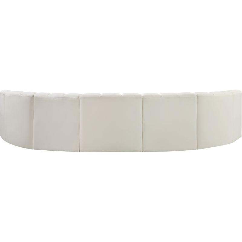 Bowery Hill Contemporary Cream Vegan Leather Modular Sectional