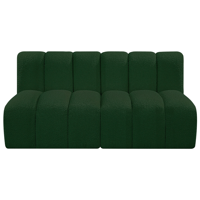 Bowery Hill Contemporary Green Boucle Fabric Modular Sectional