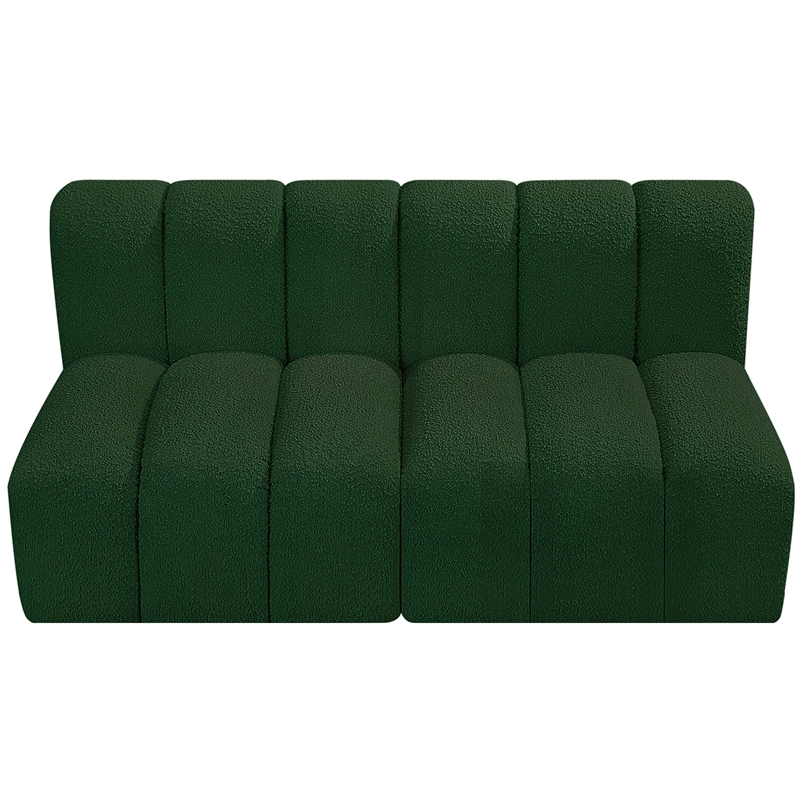 Bowery Hill Contemporary Green Boucle Fabric Modular Sectional