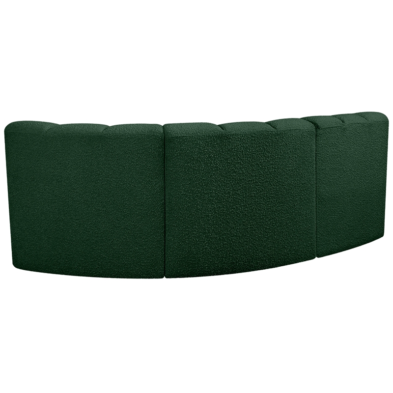 Bowery Hill Contemporary Green Boucle Fabric Modular Sectional