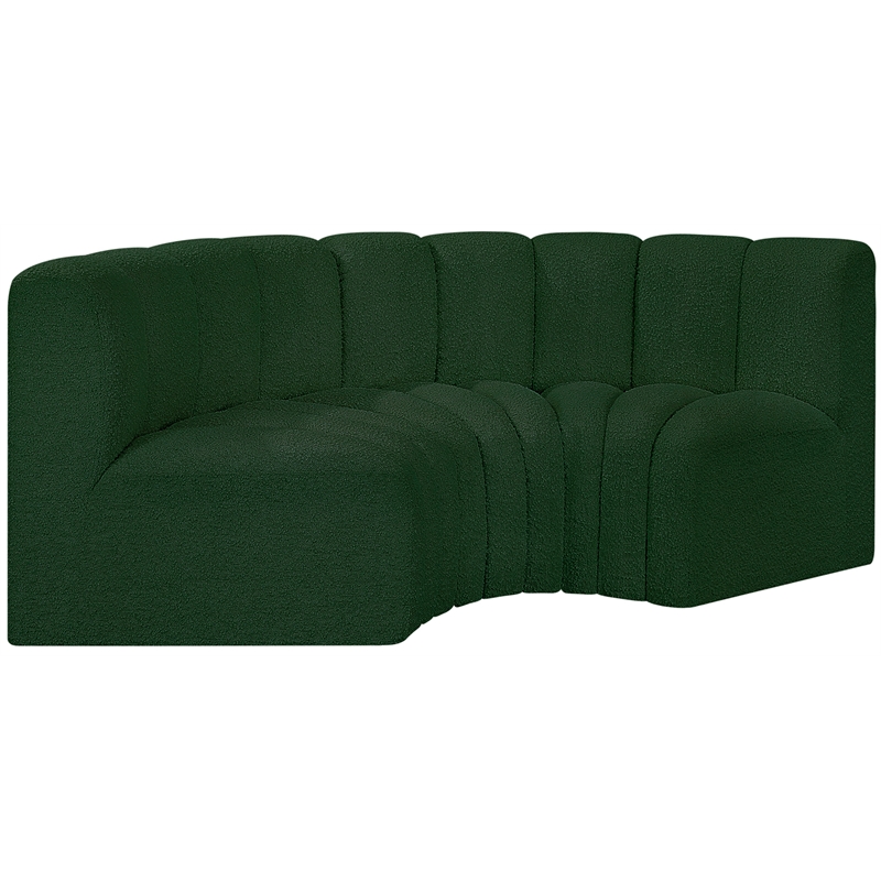 Bowery Hill Contemporary Green Boucle Fabric Modular Sectional