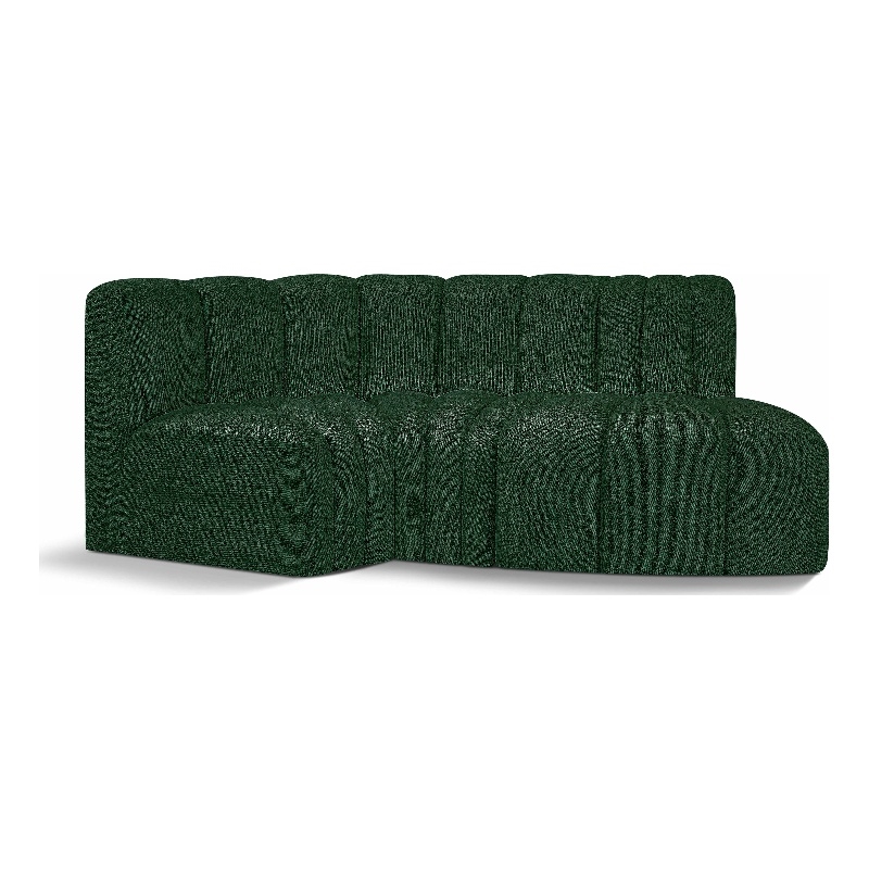 Bowery Hill Contemporary Green Boucle Fabric Modular Sectional