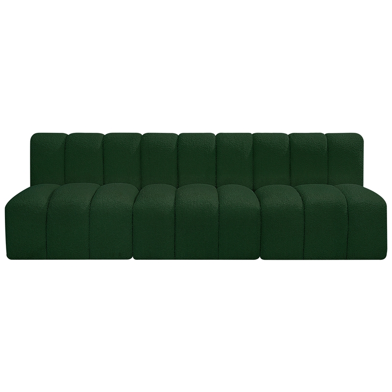 Bowery Hill Contemporary Green Boucle Fabric Modular Sectional