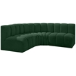 Bowery Hill Contemporary Green Boucle Fabric Modular Sectional