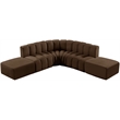 Bowery Hill Contemporary Soft Brown Velvet Modular Sectional