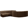 Bowery Hill Contemporary Soft Brown Velvet Modular Sectional