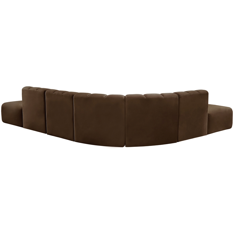 Bowery Hill Contemporary Soft Brown Velvet Modular Sectional