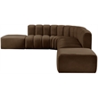 Bowery Hill Contemporary Soft Brown Velvet Modular Sectional