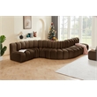 Bowery Hill Contemporary Soft Brown Velvet Modular Sectional