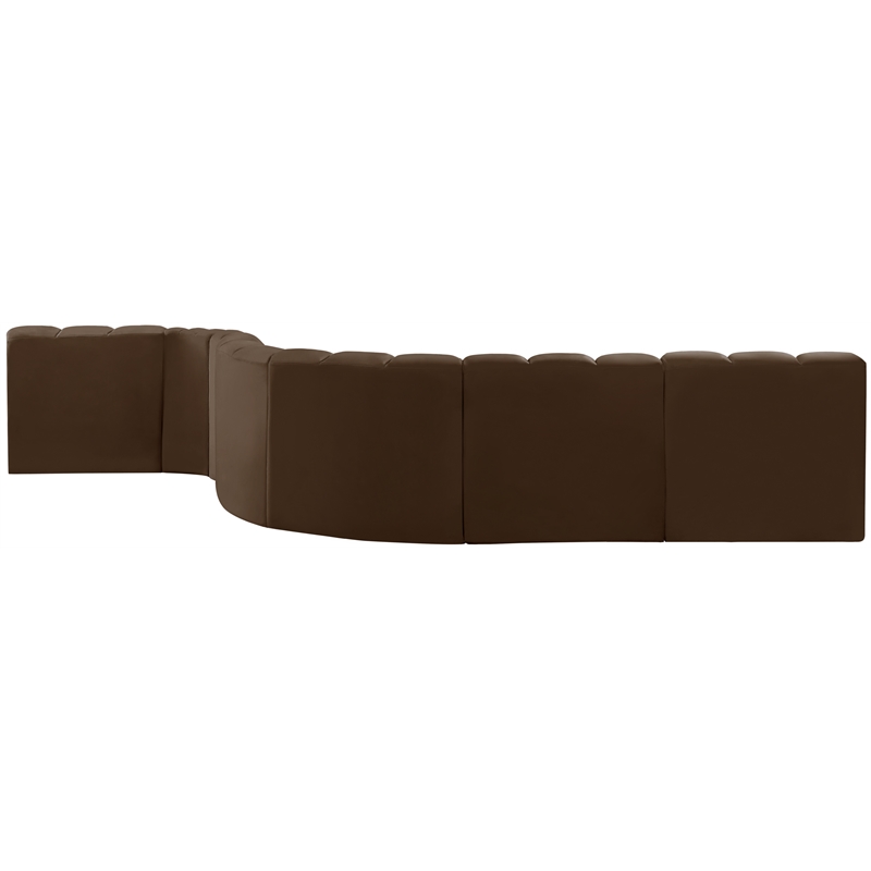 Bowery Hill Contemporary Soft Brown Velvet Modular Sectional