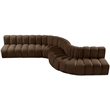Bowery Hill Contemporary Soft Brown Velvet Modular Sectional