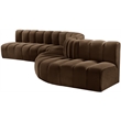 Bowery Hill Contemporary Soft Brown Velvet Modular Sectional
