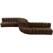 Bowery Hill Contemporary Soft Brown Velvet Modular Sectional