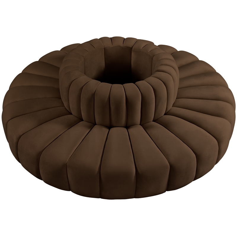 Bowery Hill Contemporary Soft Brown Velvet Modular Sectional