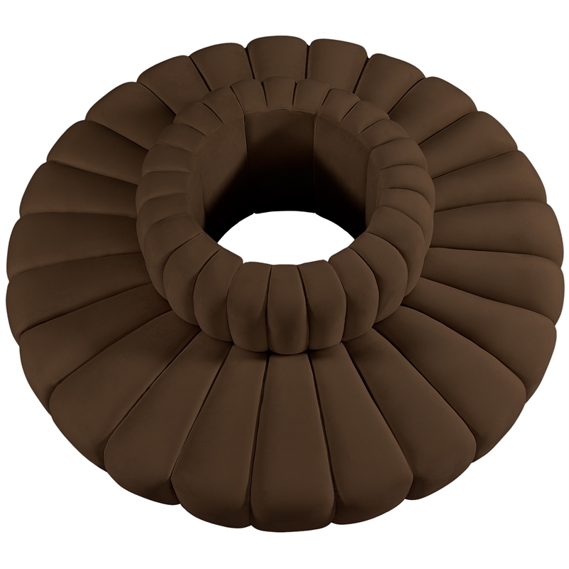 Bowery Hill Contemporary Soft Brown Velvet Modular Sectional