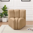 Bowery Hill Contemporary Deep Channel Tufted Soft Camel Velvet Curved Corner