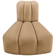 Bowery Hill Contemporary Deep Channel Tufted Soft Camel Velvet Reverse Corner