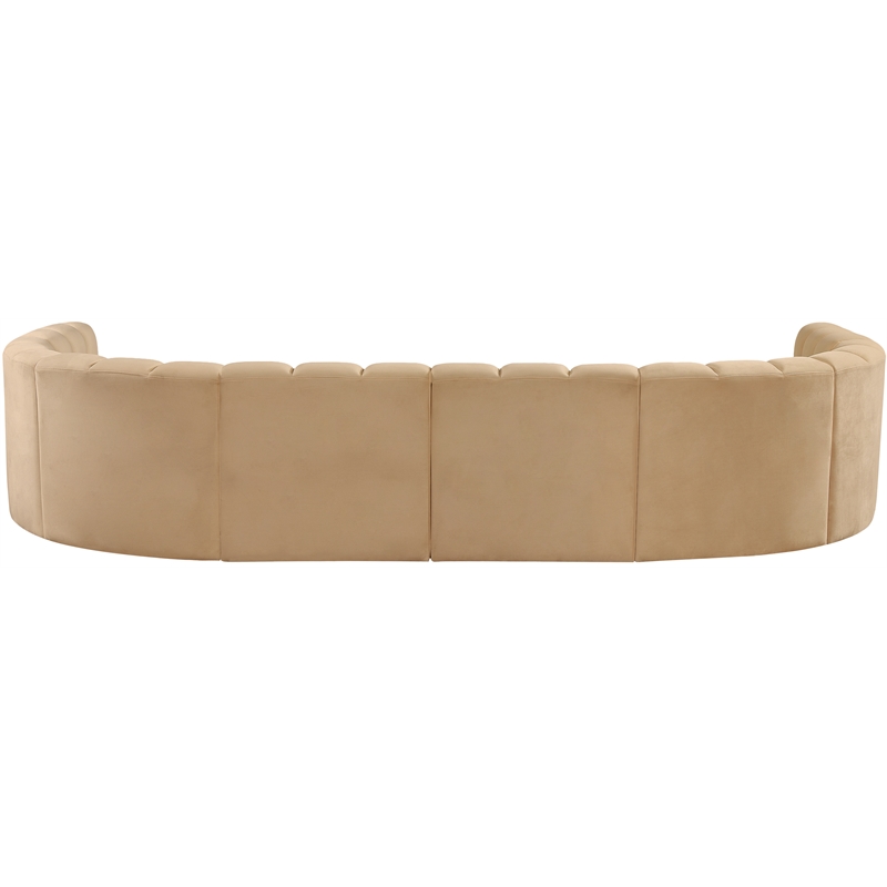 Bowery Hill Contemporary Soft Camel Velvet Modular Sectional