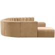 Bowery Hill Contemporary Soft Camel Velvet Modular Sectional