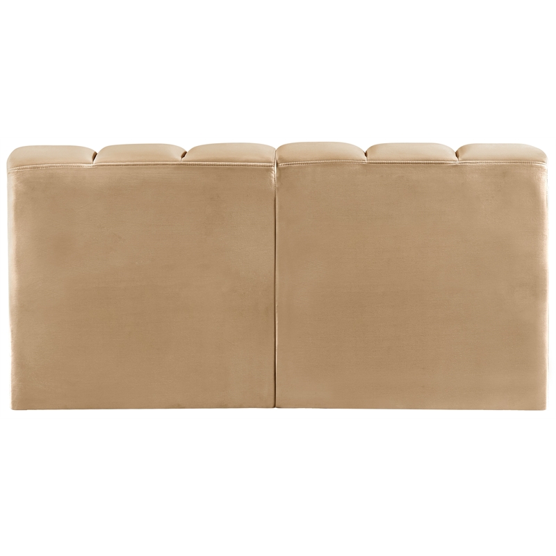 Bowery Hill Contemporary Soft Camel Velvet Modular Sectional