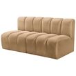 Bowery Hill Contemporary Soft Camel Velvet Modular Sectional