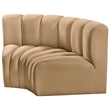 Bowery Hill Contemporary Soft Camel Velvet Modular Sectional