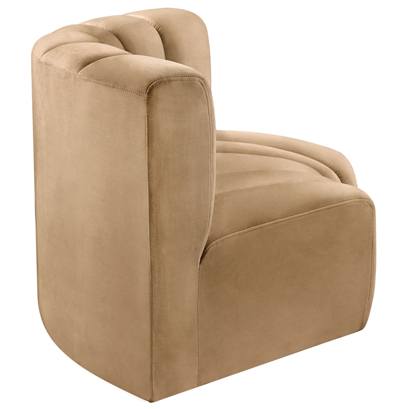 Bowery Hill Contemporary Soft Camel Velvet Modular Sectional
