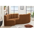 Bowery Hill Contemporary Soft Saddle Velvet Modular Sectional