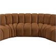 Bowery Hill Contemporary Soft Saddle Velvet Modular Sectional