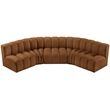 Bowery Hill Contemporary Soft Saddle Velvet Modular Sectional