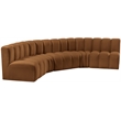 Bowery Hill Contemporary Soft Saddle Velvet Modular Sectional