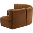 Bowery Hill Contemporary Soft Saddle Velvet Modular Sectional